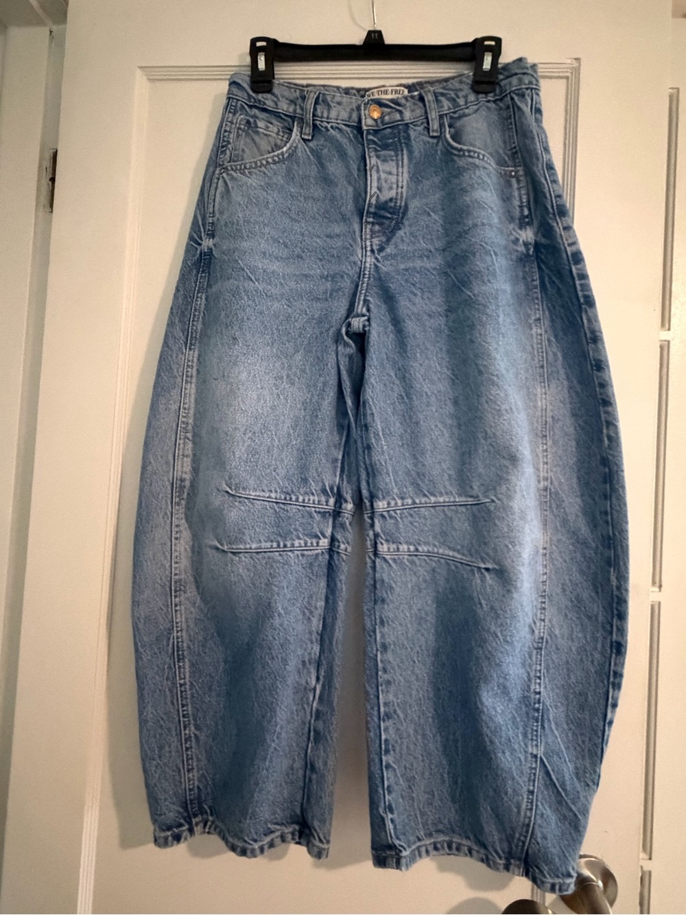 We The Free Light Blue High-Rise Wide Leg Jeans